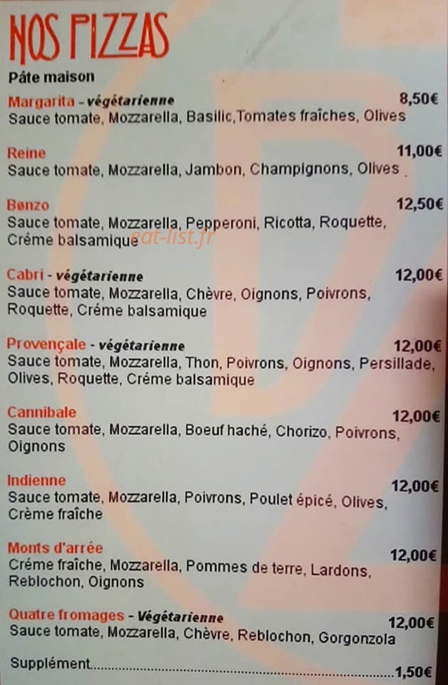 L'Escale des Saveurs — carte page 1