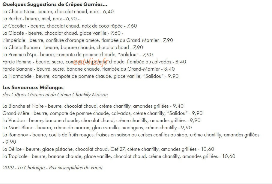 La Chaloupe — carte page 4