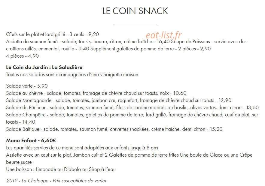 La Chaloupe — carte page 6