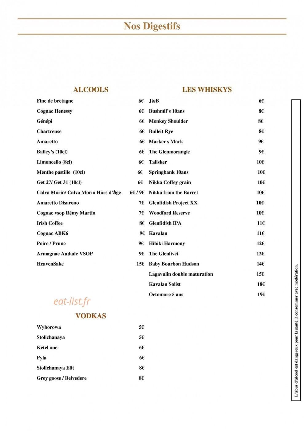 La Table de Corto — carte page 7