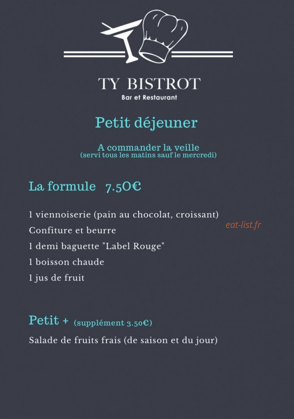Ty bistrot — carte page 3