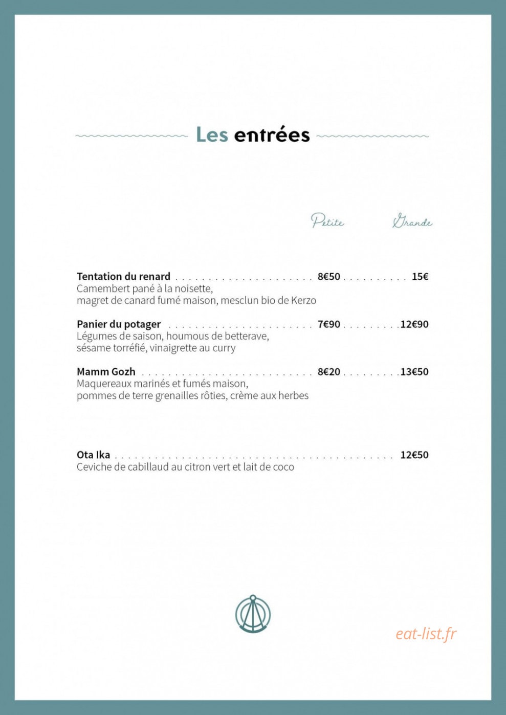 A l'Ouest bistrozza — carte page 3