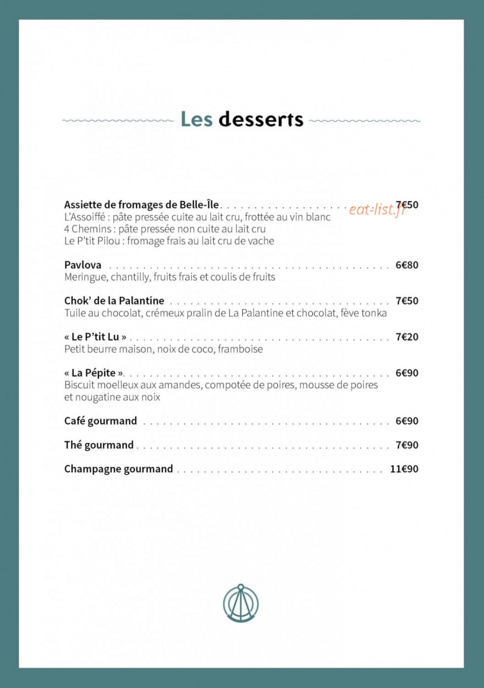 A l'Ouest bistrozza — carte page 7