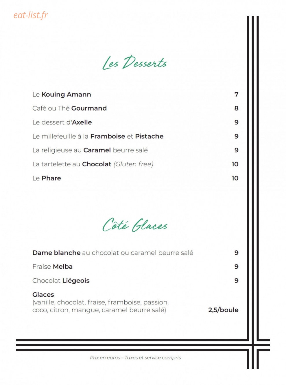 Hôtel du Phare — carte page 3
