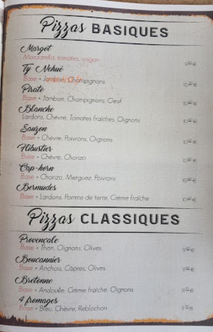 La Petite Table — carte page 1