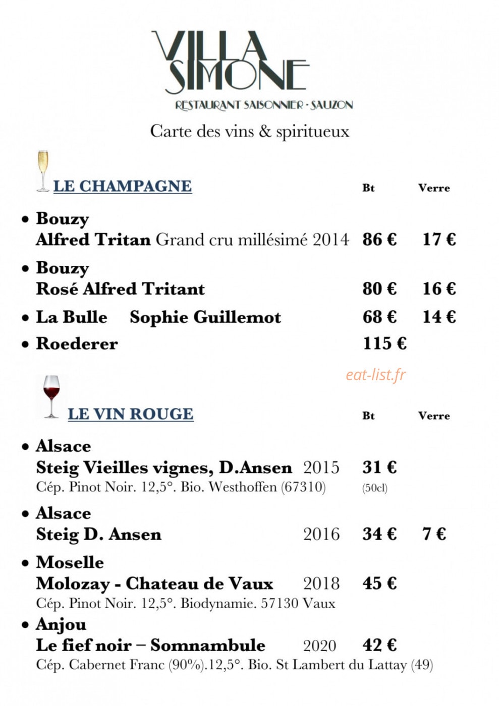 Villa Simone — carte page 2
