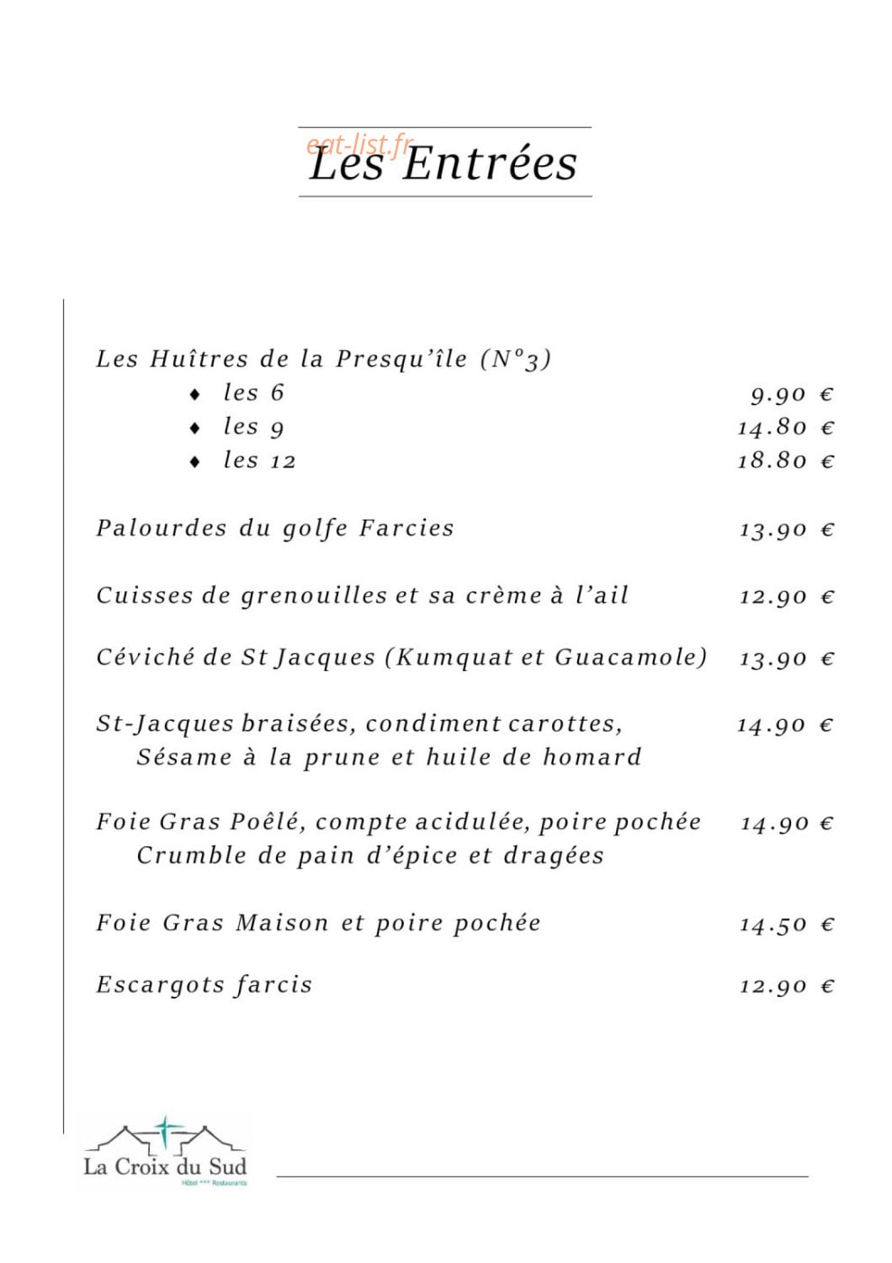 La Croix du Sud — carte page 1