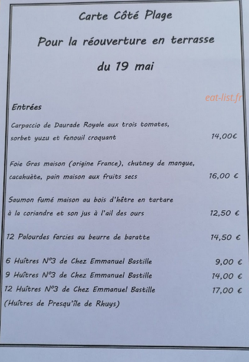 Côté Plage — carte page 1