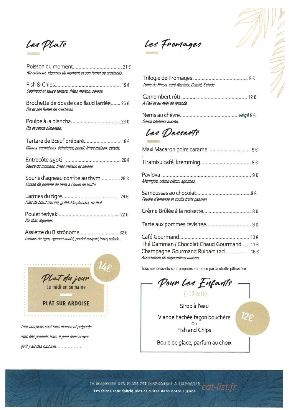 Le Bistrônome — carte page 2