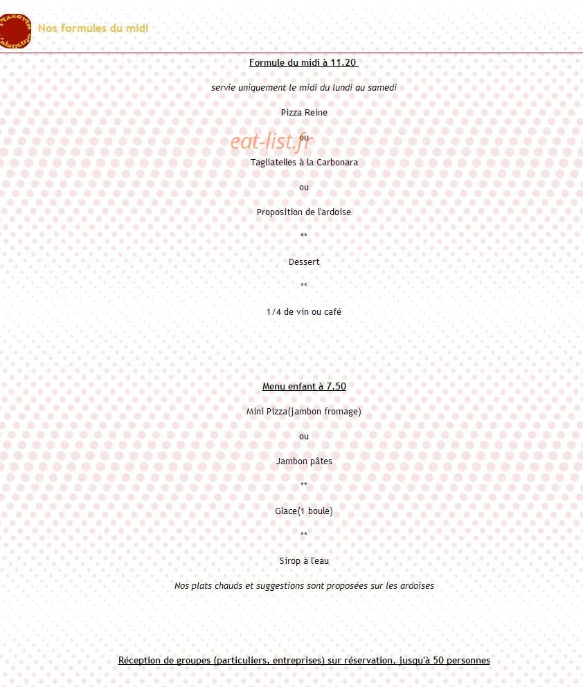 Pizzeria Valentino — carte page 1
