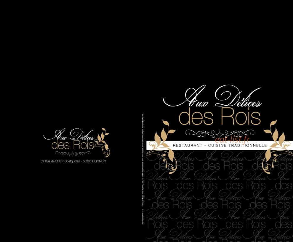 Aux Délices des Rois — carte page 1