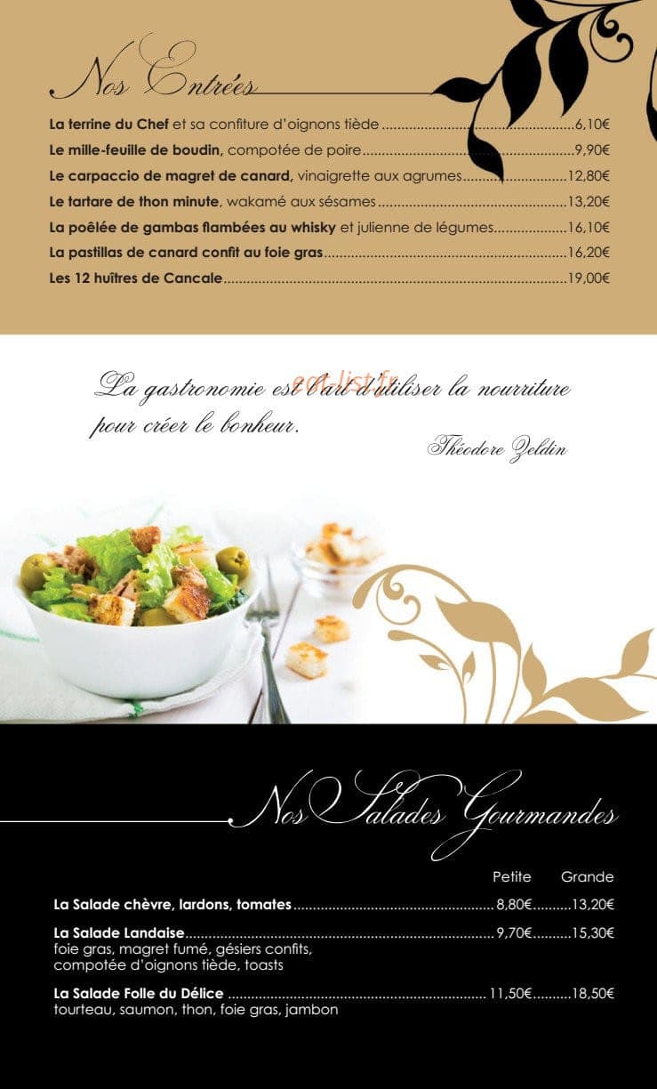 Aux Délices des Rois — carte page 5