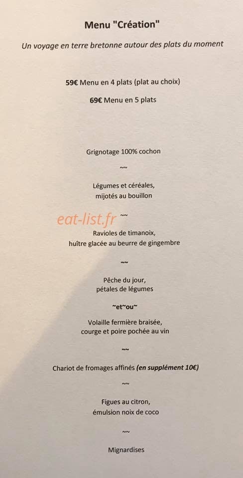 L'Auberge Tiegezh — carte page 2