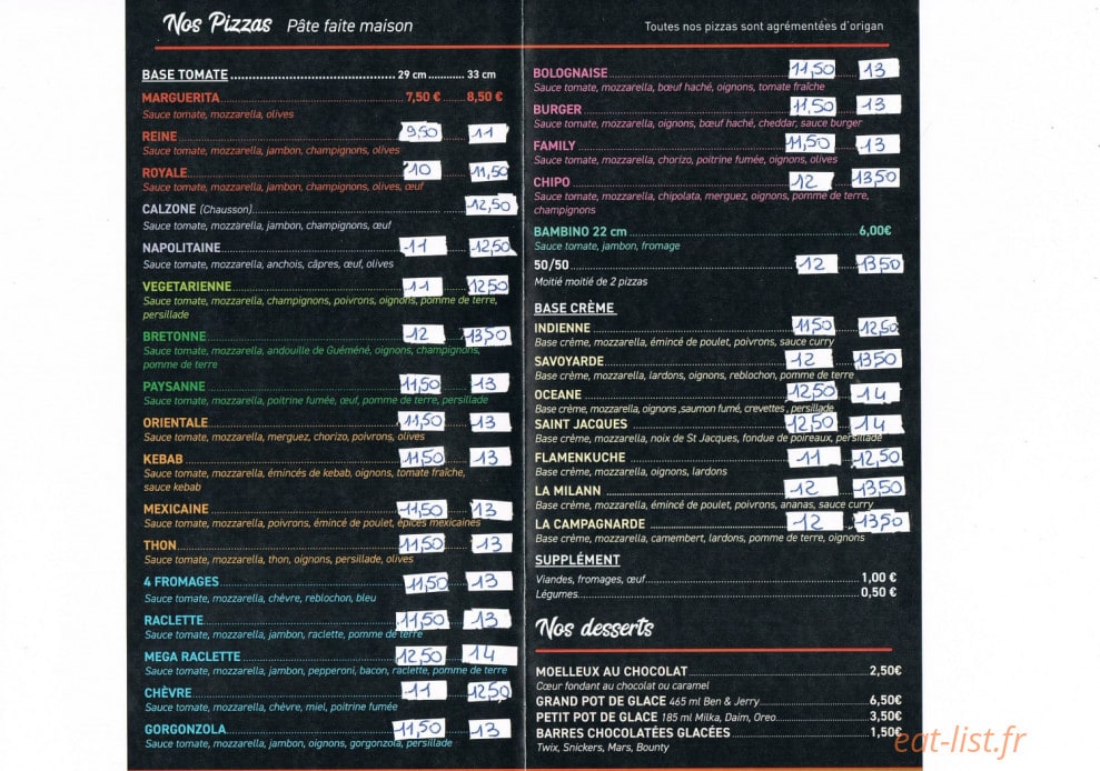 Family Pizz' — carte page 1