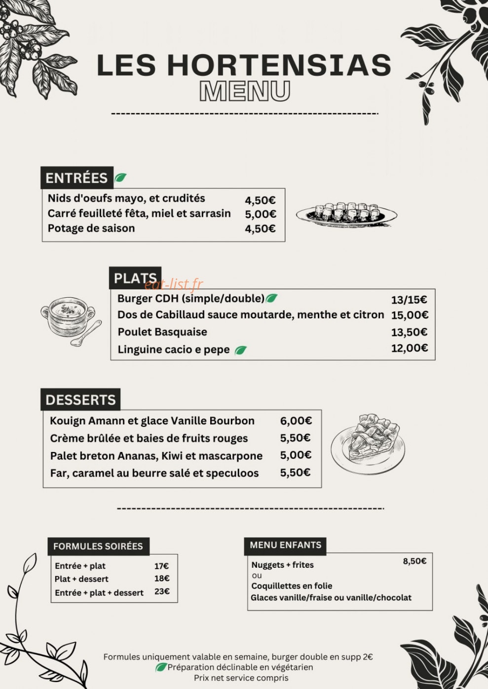 Le Clos des Hortensias — carte page 5