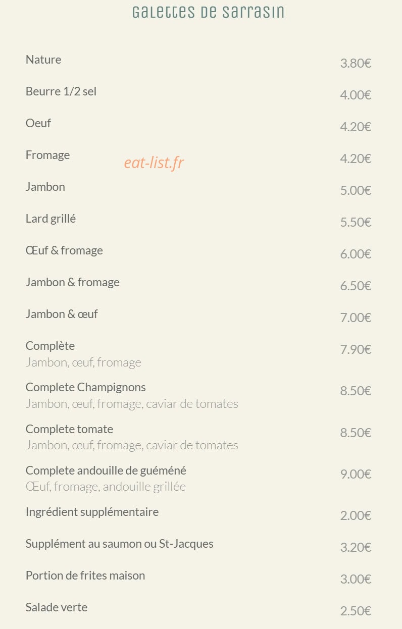 1776 Bistrot - Galettes - Burgers — carte page 1