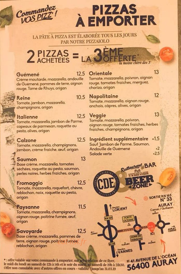 Cde Bear Zone Auray — carte page 1