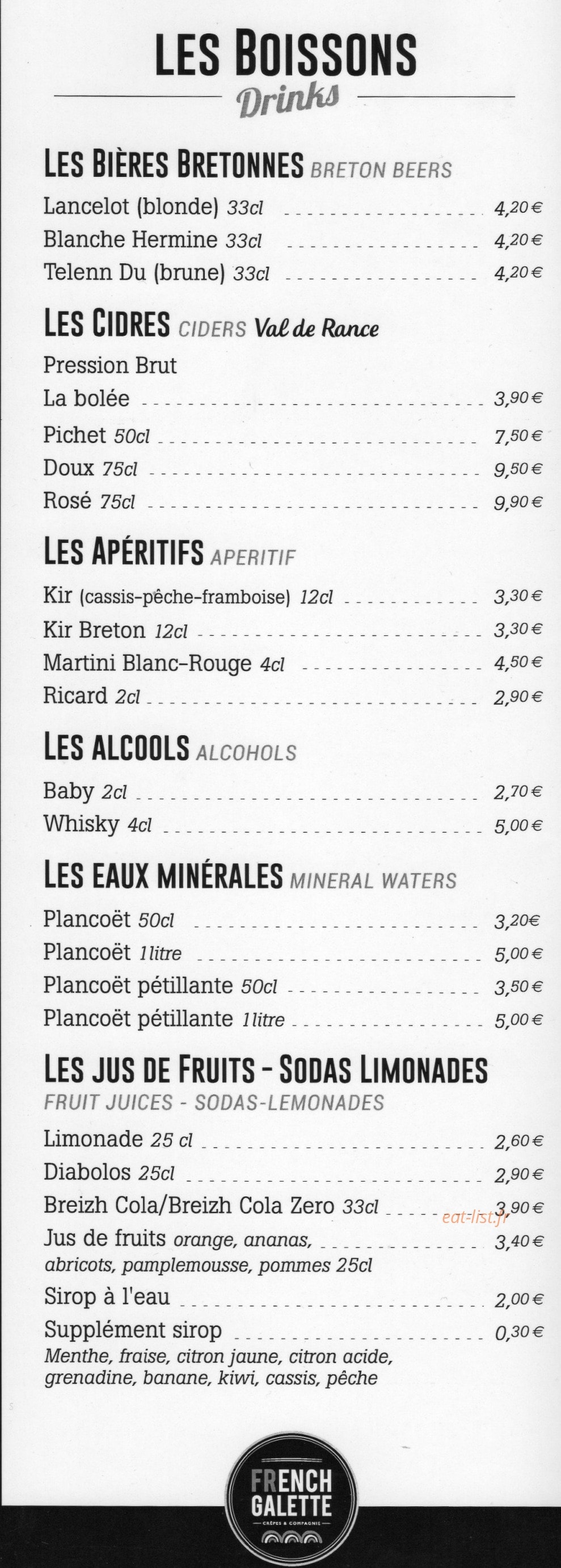 French galette — carte page 2