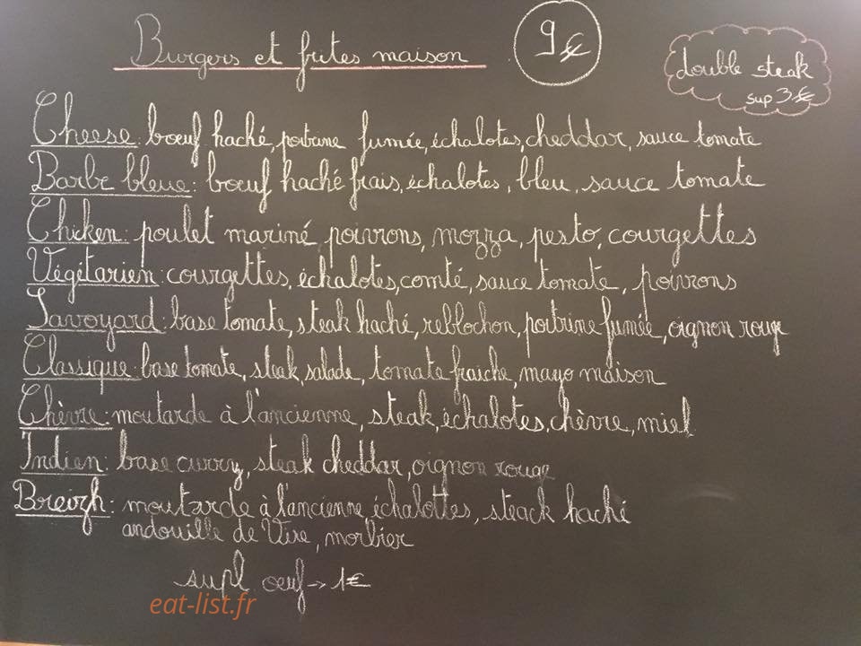La P'tite Fabrik — carte page 1