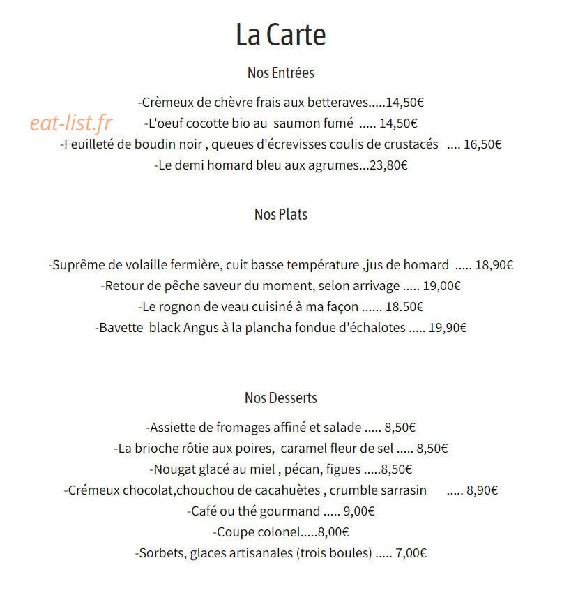 La Pause Gourmande — carte page 1