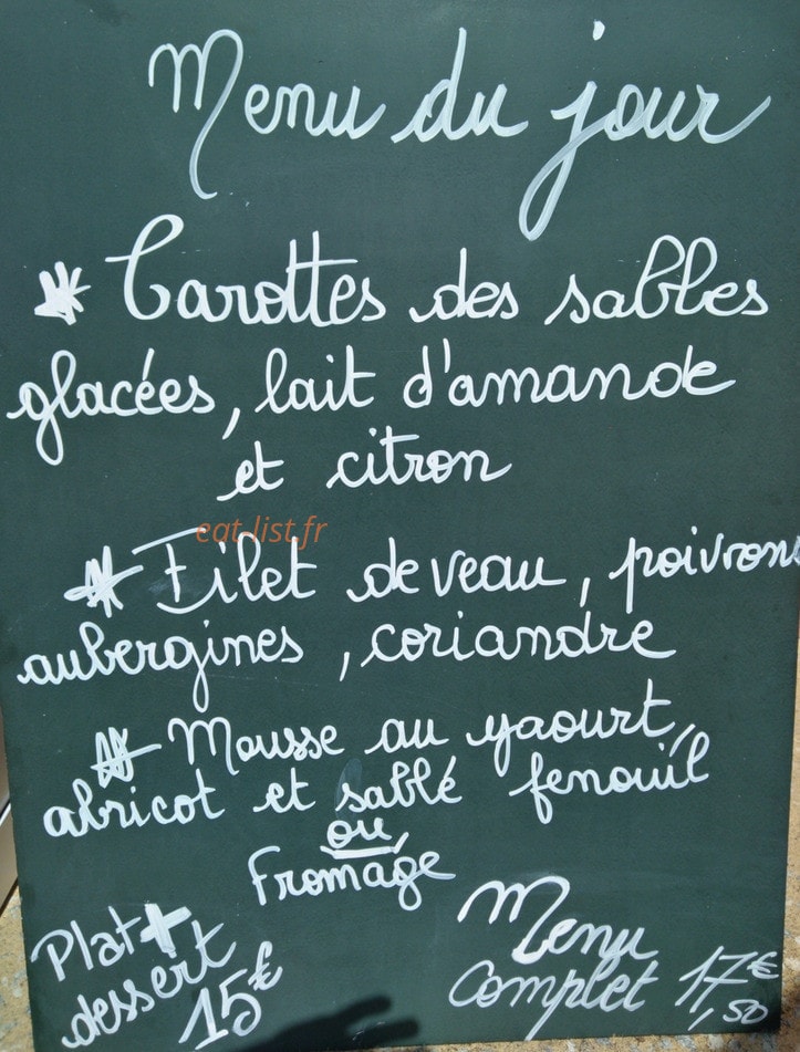 Le Bistrot à Manger — carte page 1