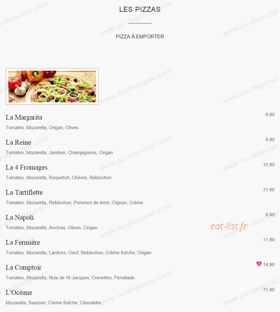Le Comptoir — carte page 5