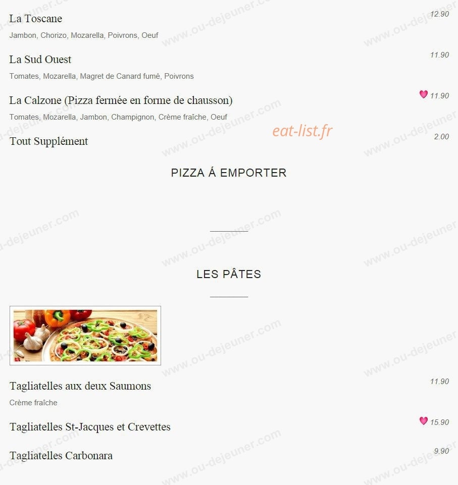 Le Comptoir — carte page 6