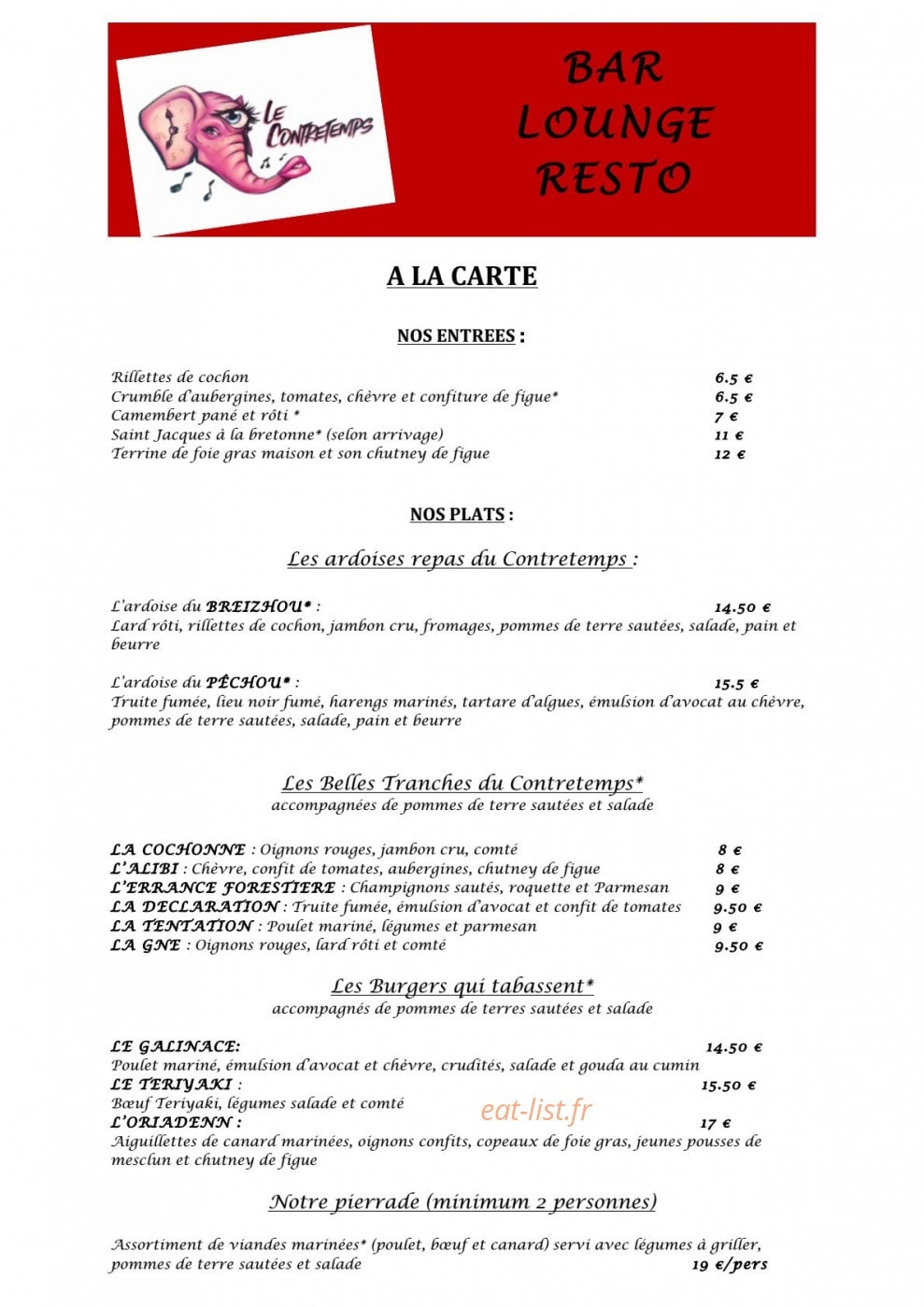 Le Contretemps — carte page 1