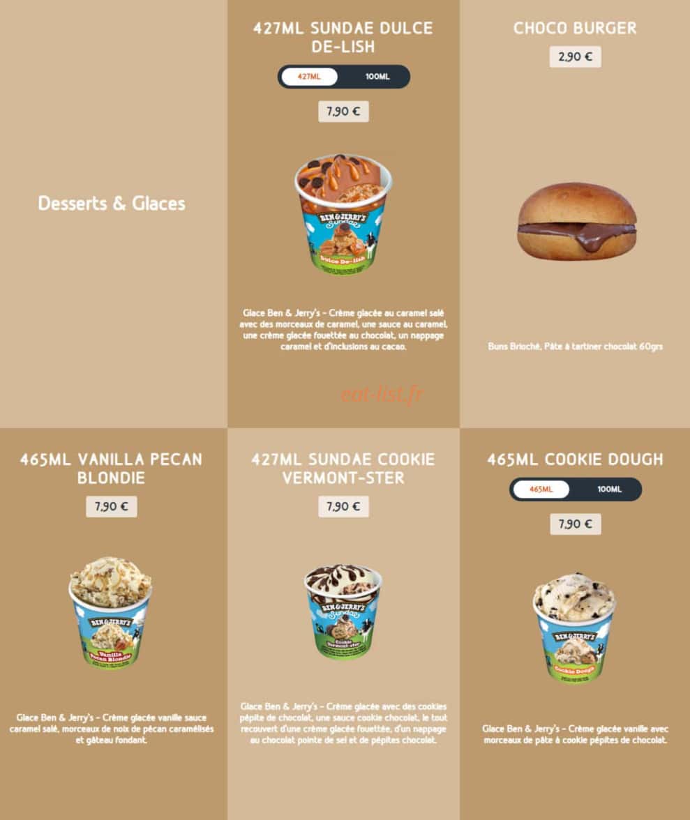 Speed Burger — carte page 18