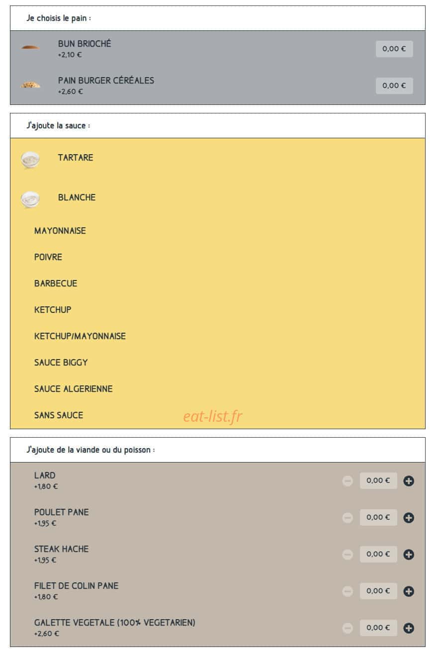 Speed Burger — carte page 1