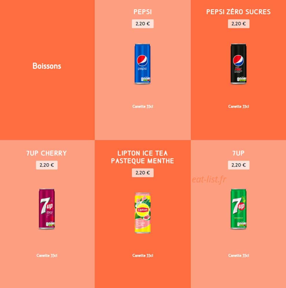 Speed Burger — carte page 14