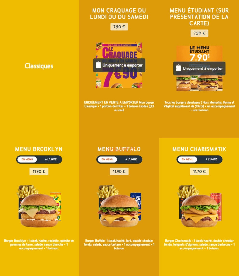 Speed Burger — carte page 3