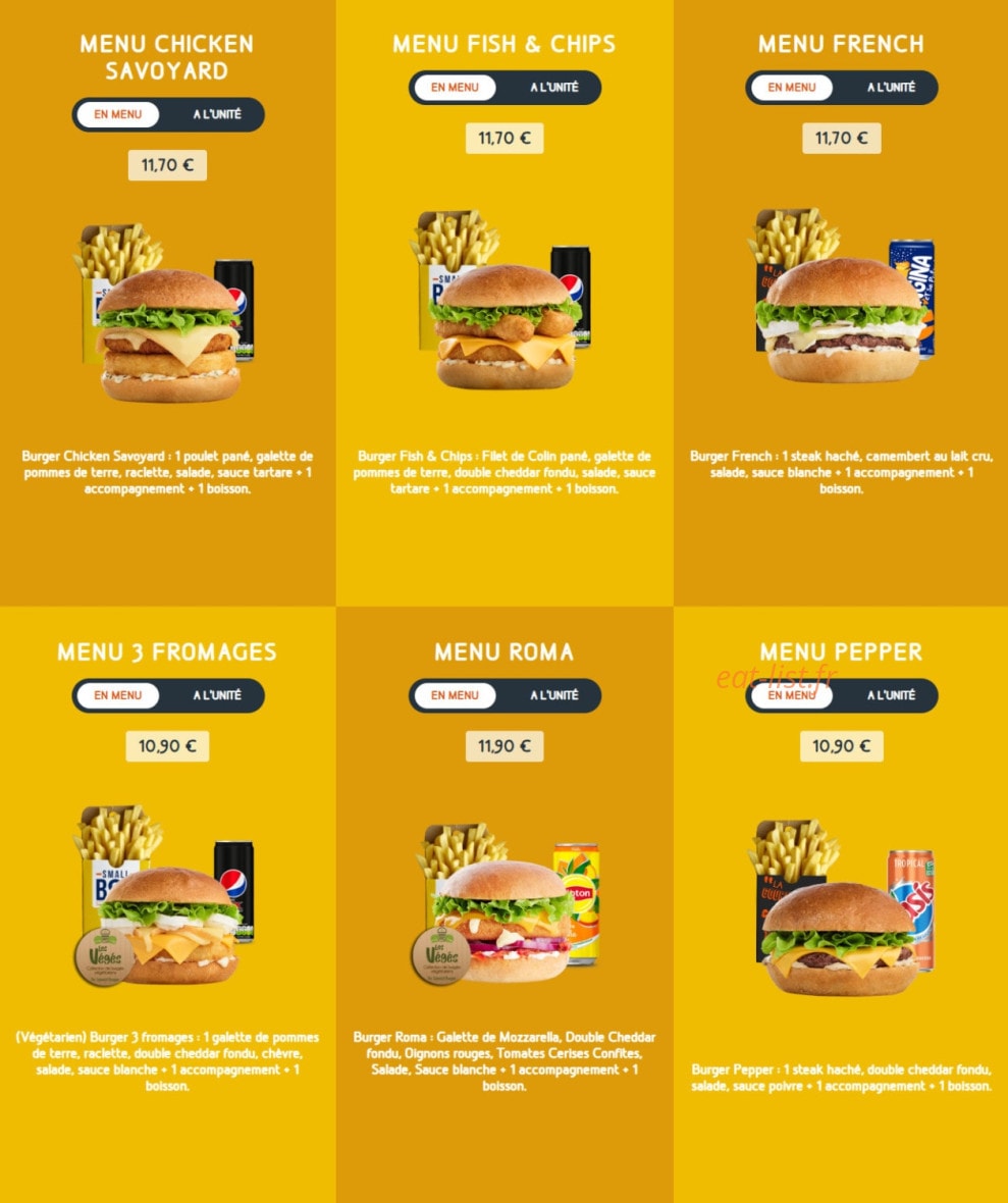 Speed Burger — carte page 5
