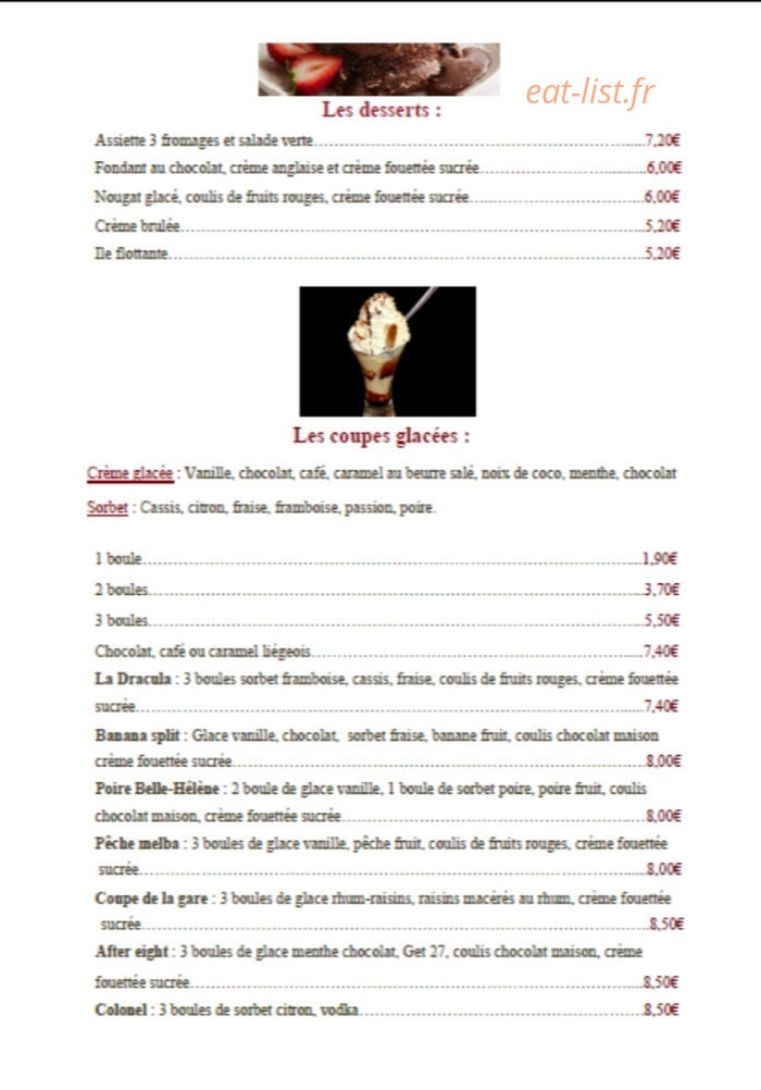 Creperie De La Gare — carte page 3