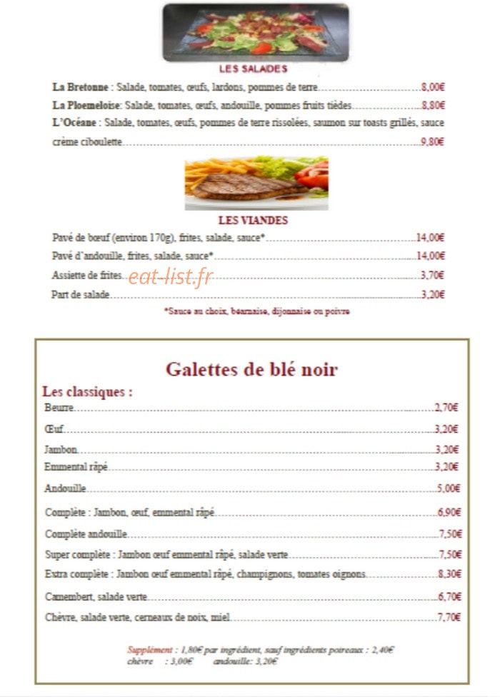 Creperie De La Gare — carte page 2