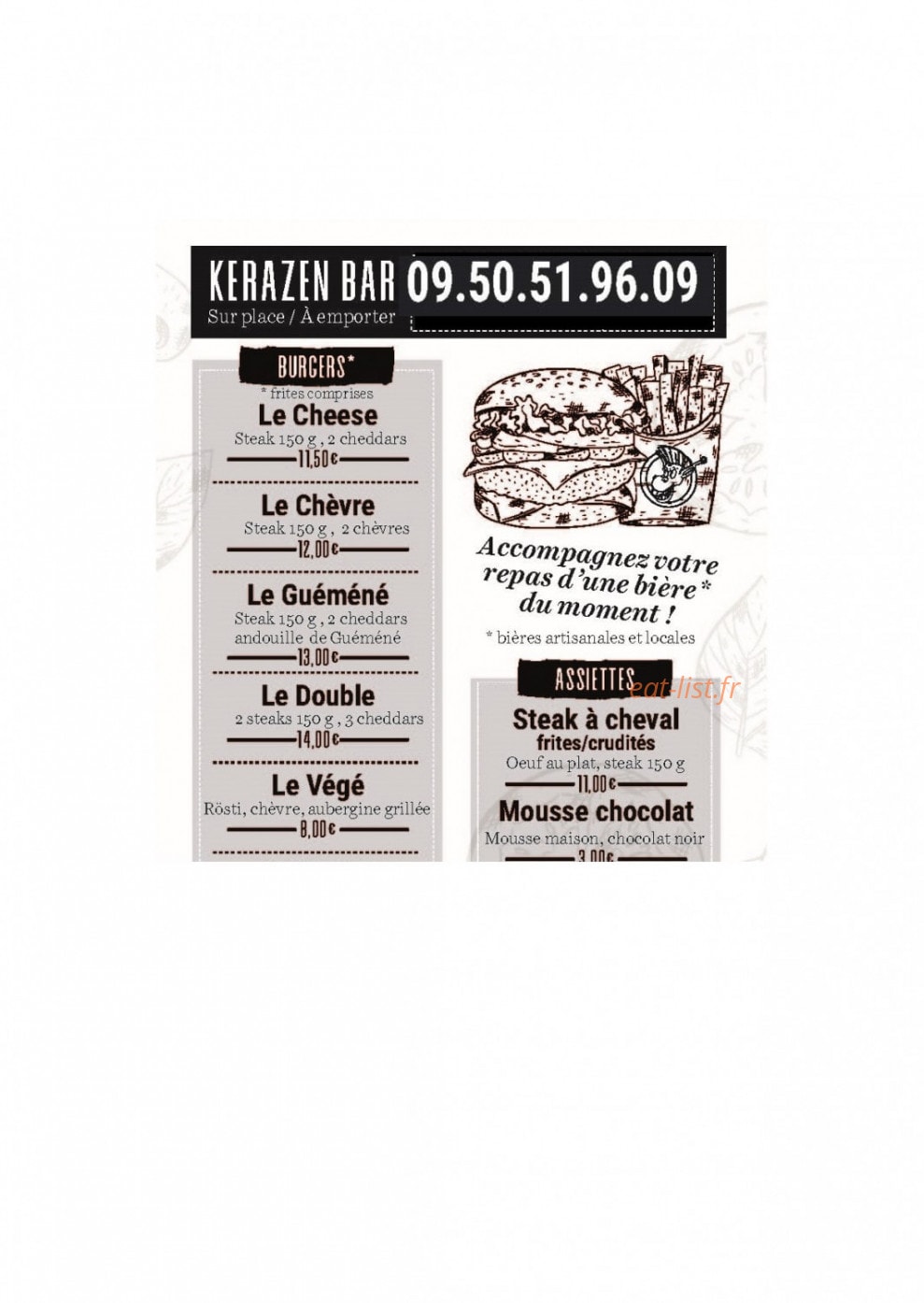 kerazen bar — carte page 1