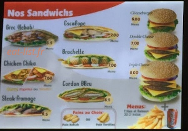 Theix Food — carte page 1