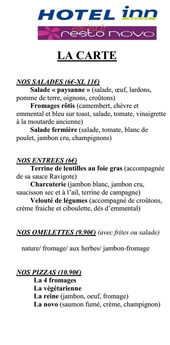 Inn design resto novo — carte page 1