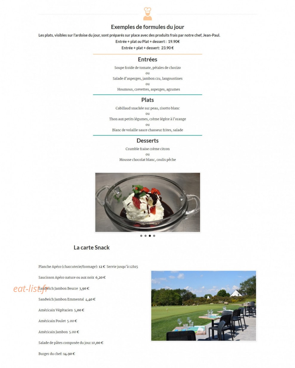 Le Petit Morceau — carte page 1