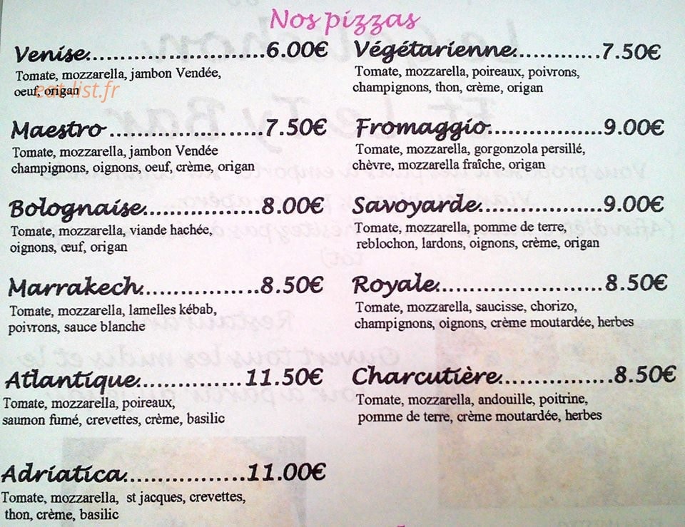Le Galichon & Le Ty Bar — carte page 1