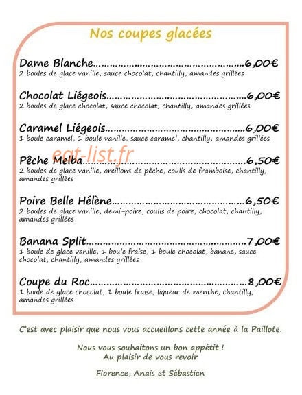 La Paillote du Roc — carte page 4
