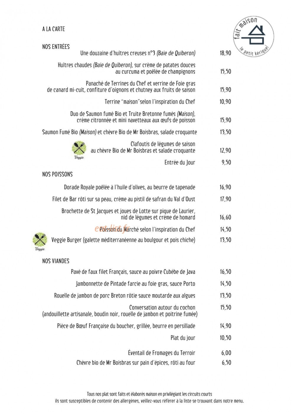 Le Petit Kériquel — carte page 1