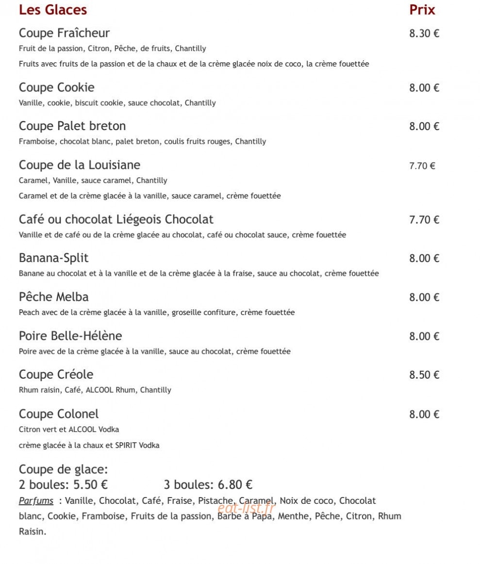Aux Terrasses de la Plage — carte page 8