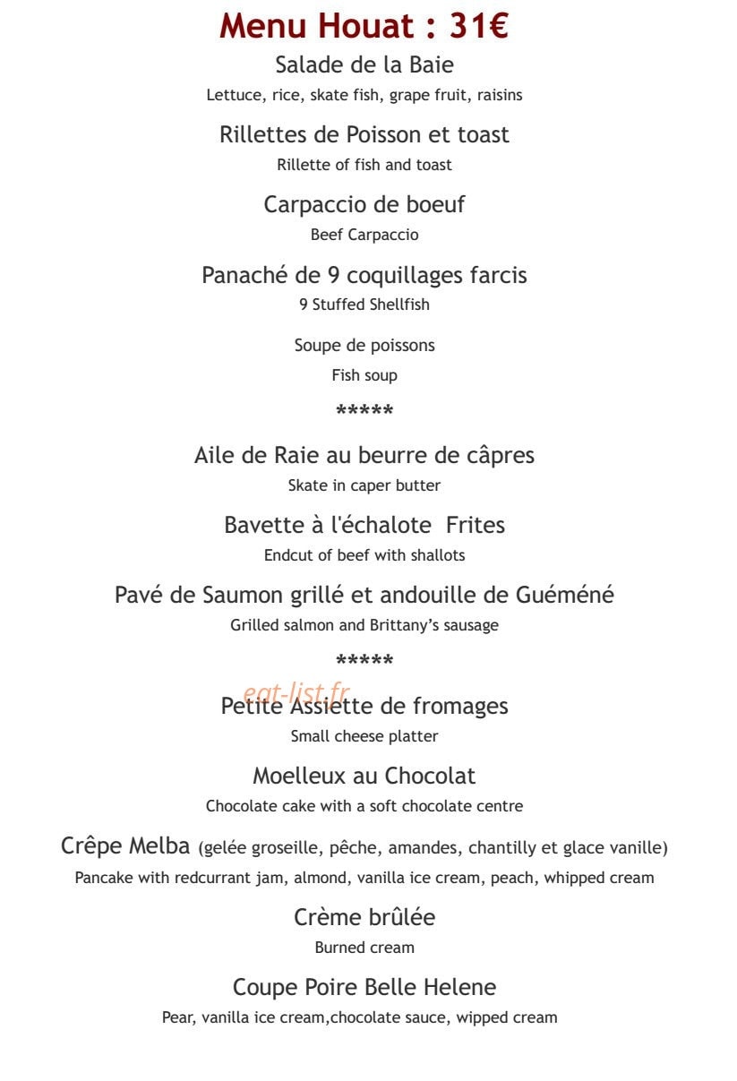 Aux Terrasses de la Plage — carte page 10