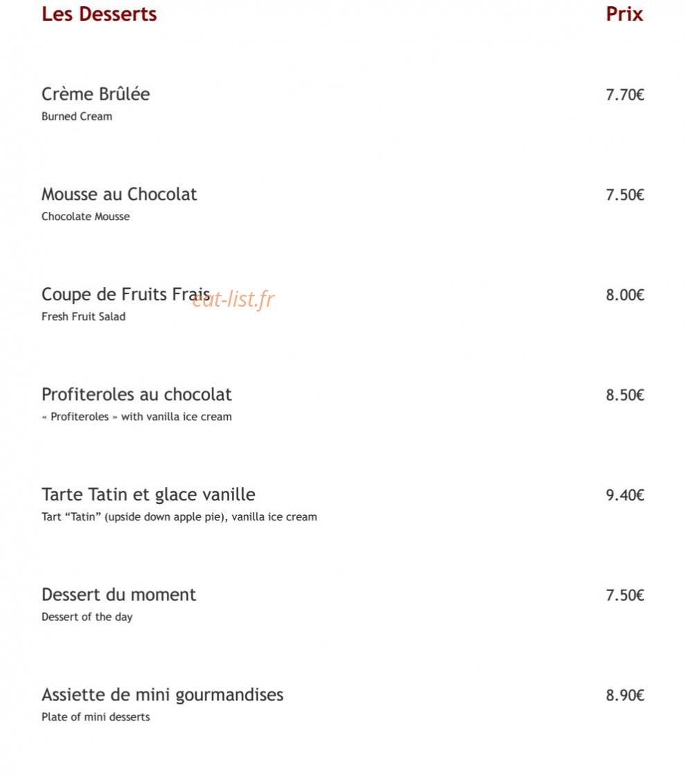 Aux Terrasses de la Plage — carte page 7