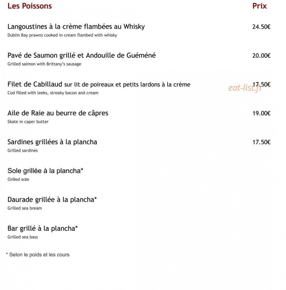 Aux Terrasses de la Plage — carte page 5