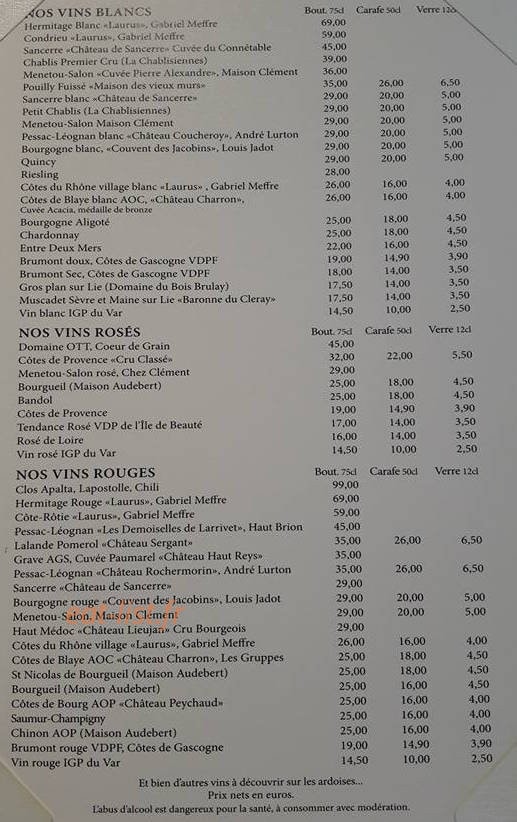 Le Bistrot du Marin — carte page 3