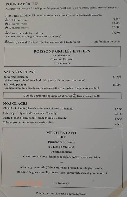 Le Bistrot du Marin — carte page 2