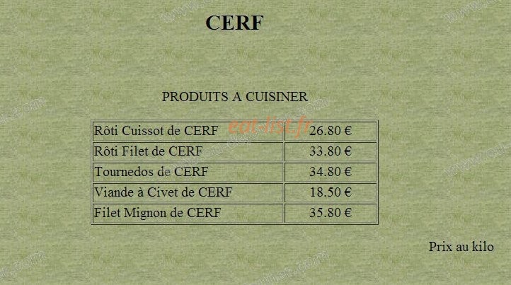Auberge des Cerfs de Kerfulus — carte page 2
