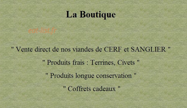 Auberge des Cerfs de Kerfulus — carte page 1